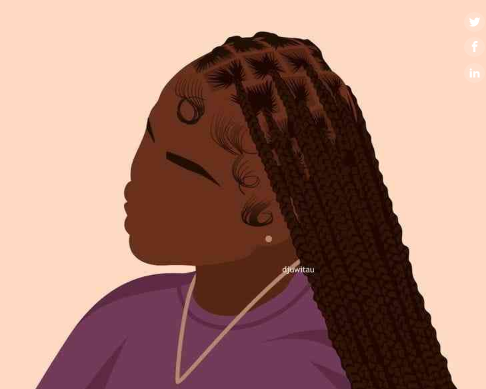 Ilustrasi wanita dengan gaya rambut braids